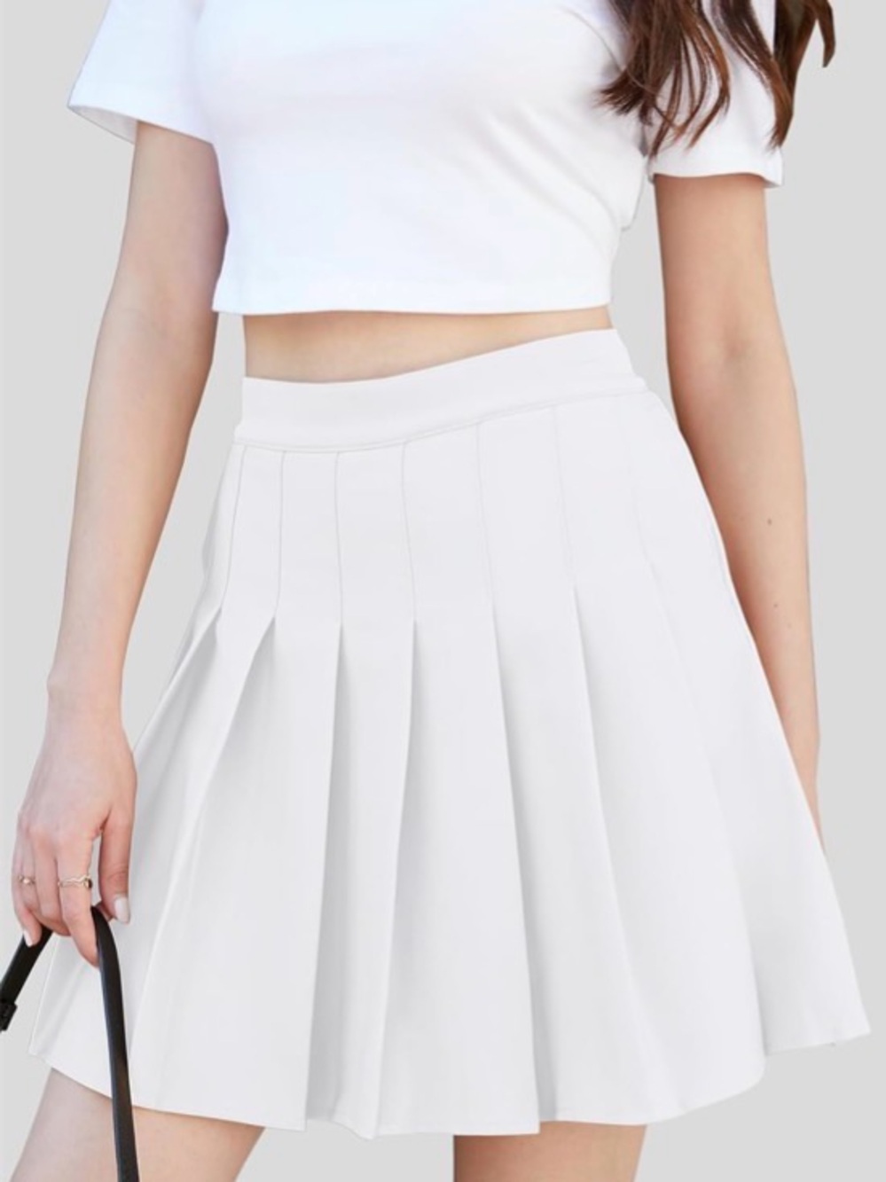Sangtree White Pleated Tennis Skater Mini Skirt w/ Built-In Shorts Size 12-14